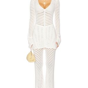 DEVON WINDSOR White Sheer Striped Jumpsuit